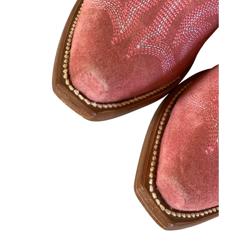 Planet Cowboy Pink Suede Western Boots Womens 8.5 USA Snip Toe Cowgirl Nashville - Picture 7 of 16
